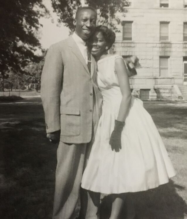 Photo of Steve D. Bullock and Doris at VUU campus